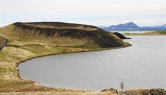 Pseudokráter na jihu jezera Mývatn