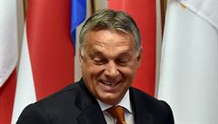 Tisková konference Viktora Orbána v Bruselu.