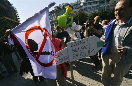 Demonstrace "Za nai kulturu a bezpenou zem" se konala 12. z v Praze. Jej...
