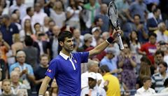 Novak Djokovi slaví postup do finále US Open