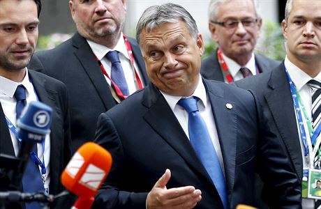 Maarský premiér Viktor Orbán na mimoádném summitu v Bruselu.