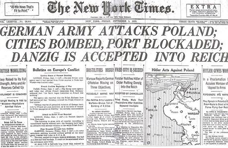 Vydání The New York Times ze záí roku 1939