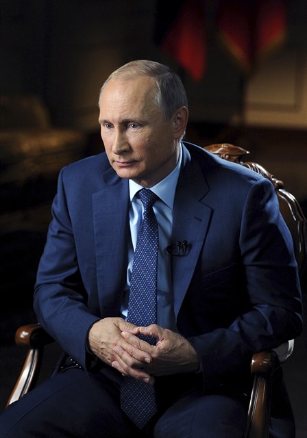 Vladimir Putin pi rozhovoru v Moskv.