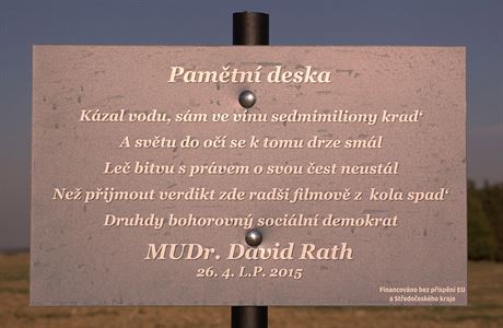 Pamtní deska Davida Ratha