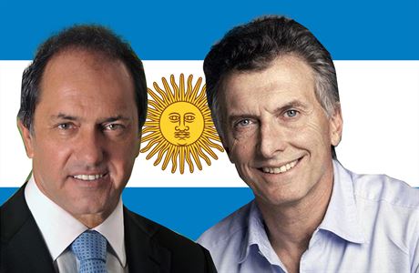 Guvernér státu Buenos Aires Daniel Osvaldo Scioli (vlevo) a primátor Buenos...