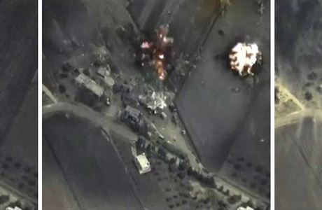 Rusk ministerstvo obrany zveejnilo zbry zachycujc leteck dery v Srii...