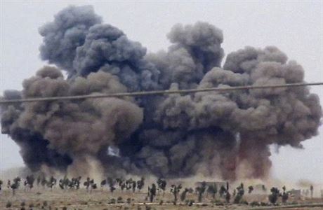 Ruské letecké údery v syrské provincii Idlíb.