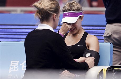 Eugenie Bouchardová na turnaji v Pekingu.