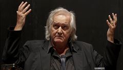 védský autor Henning Mankell bhem novináské konference v Berlín.