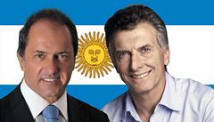 Guvernér státu Buenos Aires Daniel Osvaldo Scioli (vlevo) a primátor Buenos...