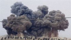 Ruské letecké údery v syrské provincii Idlíb.