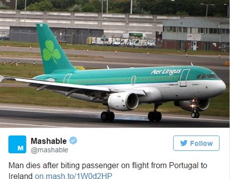 Znepokojivý incident se odehrál na palub letu spolenosti Aer Lingus.