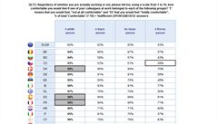 Velmi spokojeno by bylo v �esku s romským kolegou jen 29 % lidí - nejmén� z...