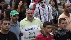 Izraeltí Arabové na propalestinské demonstraci (ilustraní snímek).