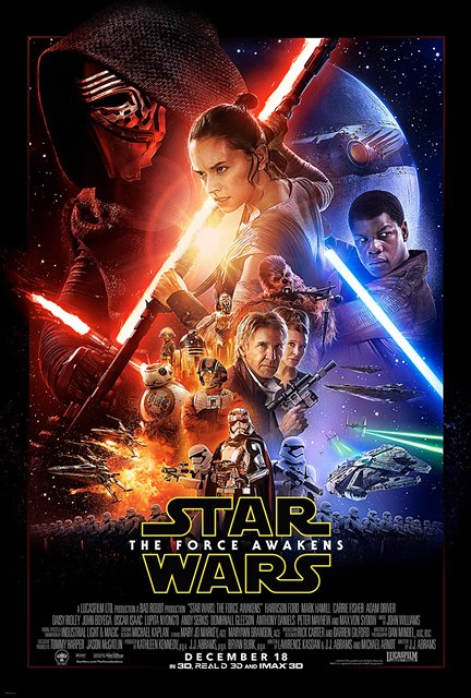 Plakát k sedmému dílu Star Wars: síla se probouzí.