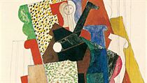 Pablo Picasso: Femme  la Guitare dans un Fauteuil, (19151916). Odhadovan...