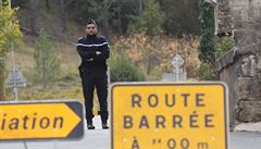 French gendarmes prevent media access to the site of a bus crash in Puisseguin,...