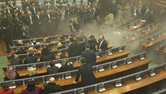 Poslancm se podailo slzný plyn do budovy zákonodárného sboru pronést navzdory...