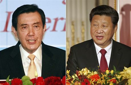 Kombinovan snmek tchaj-wanskho prezidenta Ma Jing-ioua (vlevo) a hlavy LR...