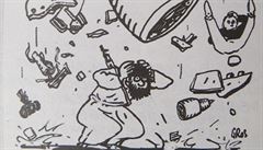 Nov karikatury Charlie Hebdo ertuj o pdu airbusu. Rusov jsou poboueni