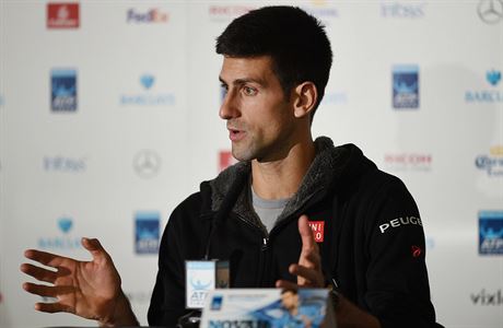 Novak Djokovi na tiskové konferenci.