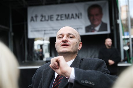 Martin Konvička, šéf hnutí Blok proti islámu na Albertově 17. listopadu 2015.