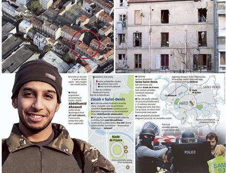 Místo, kde se skrývali teroristé v paíské tvrti Saint-Denis, moná tam nael...