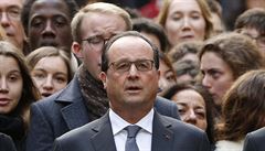 Francouzský prezident Hollande uctil památku obtí teroristických útok v...