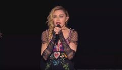 Zpvaka Madonna bhem svého vystoupení ve Stockholmu.