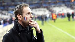 Francouzský fanouek po skonení mezistátního utkání Francie - Nmecko.