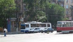 Veejná doprava v Mariupolu.