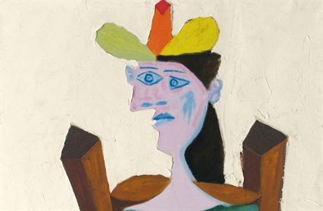 Pablo Picasso: ena sedc na idli (1938). Odhadovan cena: 25 a 35 milionu...