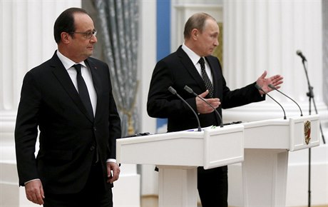 François Hollande a Vladimír Putin