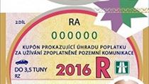 Dálniční známka pro rok 2016 - roční.