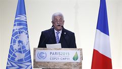 Palestinský prezident Mahmoud Abbas na klimatické konferenci OSN v Paíi.