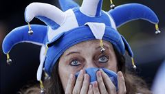 Ach jo. Argentinská fanynka v hledi�ti b�hem finálového utkání.