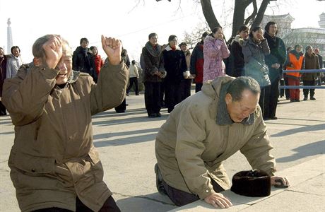 Severokorejci truchlí nad ztrátou vdce.