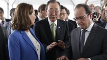 Francouzsk prezident Francois Hollande, generln tajemnk OSN Pan Ki-mun, a...