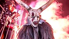 Strašidelná personifikace ďábla „Krampus“ v Kaplici
