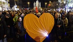 Pochod Srdce na Hrad prošel Prahou. Lidé si připomínali Václava Havla