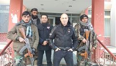 Daniel Landa před afghánským úřadem vlády v Kábulu
