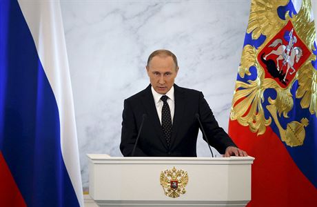 Vladimir Putin bhem proslovu