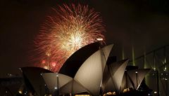 Opera v Sydney osvícená ohostrojem