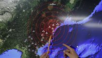 Jihokorejt odbornci ukazuj na potaov simulaci epicentrum vbuchu.
