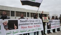 Stop wahhábistickému terorismu. Demonstrace proti saúdskoarabskému reimu v...