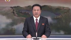 Oznámení provedeného testu vodíkové bomby ve vysílání severokorejské televize...