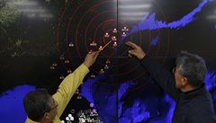 Jihokorejtí odborníci ukazují na poítaové simulaci epicentrum výbuchu.