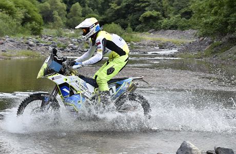 esk motocyklista Ondej Klymiw na Rallye Dakar.