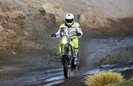 esk motocyklista Ondej Klymiw na Rallye Dakar.