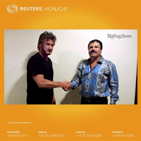Fotografie asopisu Rolling Stone herce Seana Penna s mexickým drogovým bossem...